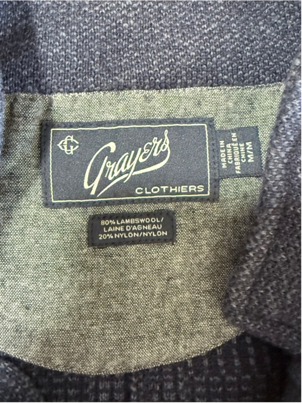 Men's Grayers Nelson Jacquard Swacket . Navy. MEDIUM. - Picture 4 of 9